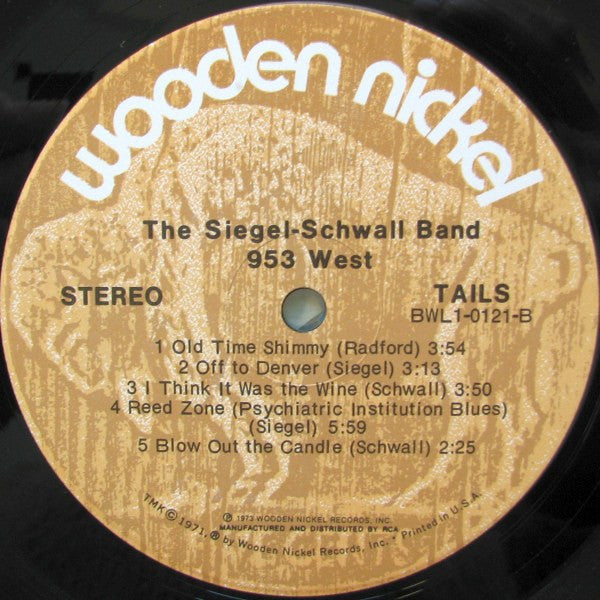 The Siegel-Schwall Band : 953 West (LP, Album, Ind)