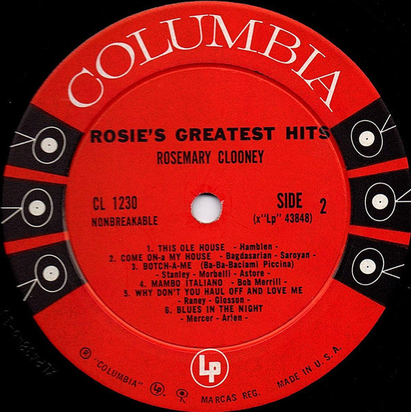 Rosemary Clooney : Rosie's Greatest Hits (LP, Comp, Mono)