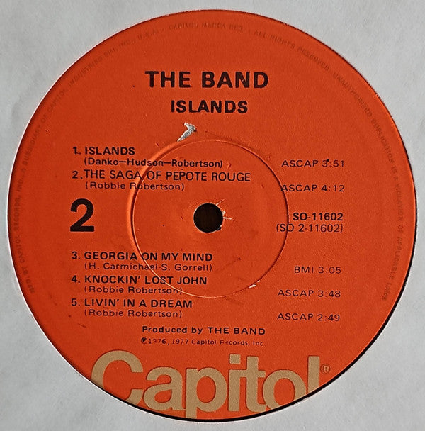 The Band : Islands (LP, Album, Jac)