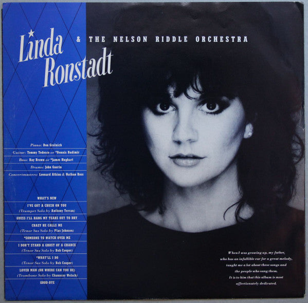 Linda Ronstadt & The Nelson Riddle Orchestra* : What's New (LP, Album, Spe)