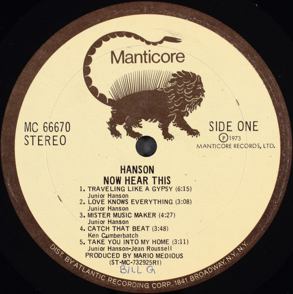 Hanson (4) : Now Hear This (LP, Album, RI )
