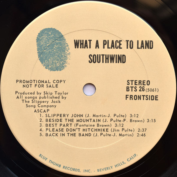 Southwind : What A Place To Land (LP, Album, Promo, San)