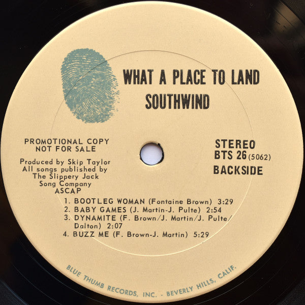 Southwind : What A Place To Land (LP, Album, Promo, San)