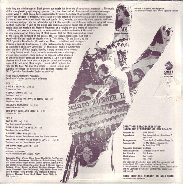 The SCLC Operation Breadbasket Orchestra And Choir* : On The Case (LP, Album)