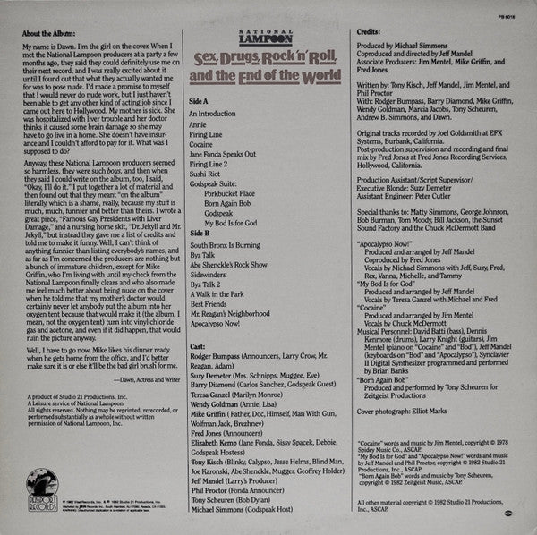 National Lampoon : Sex, Drugs, Rock 'n' Roll, And The End Of The World (LP, Comp)