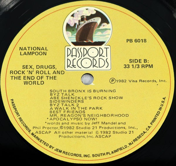 National Lampoon : Sex, Drugs, Rock 'n' Roll, And The End Of The World (LP, Comp)