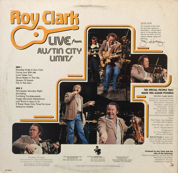 Roy Clark : The Roy Clark Show Live From Austin City Limits (LP, Album, Glo)