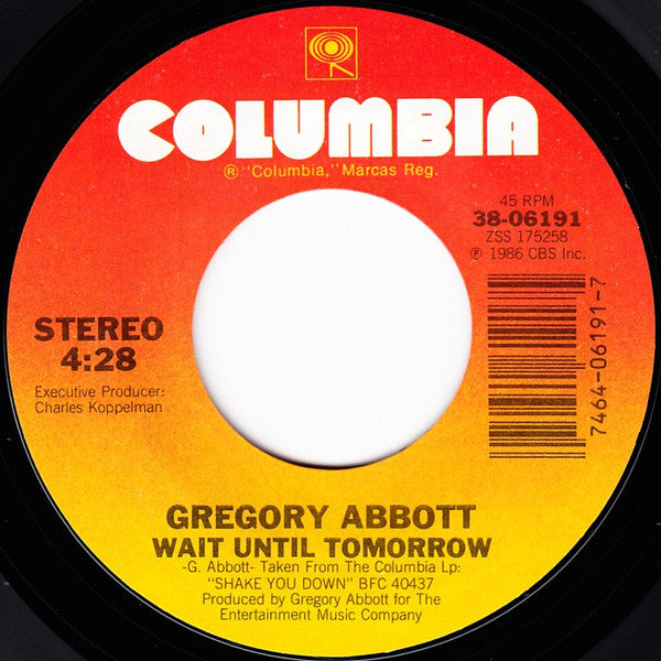 Gregory Abbott : Shake You Down (7", Styrene, Car)