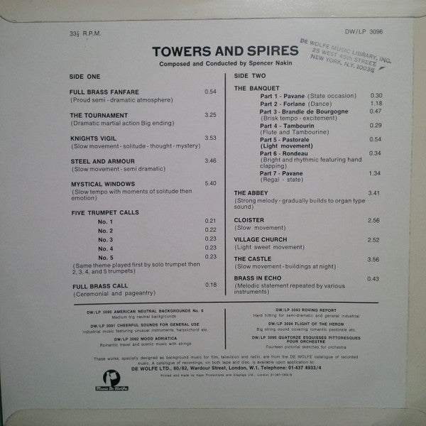 Spencer Nakin : Towers And Spires (LP)