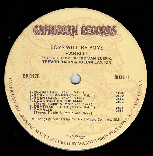 Rabbitt : Boys Will Be Boys! (LP, Album, Jac)