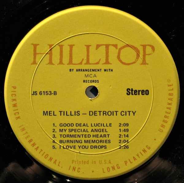 Mel Tillis : Detroit City (LP, Album, RP)