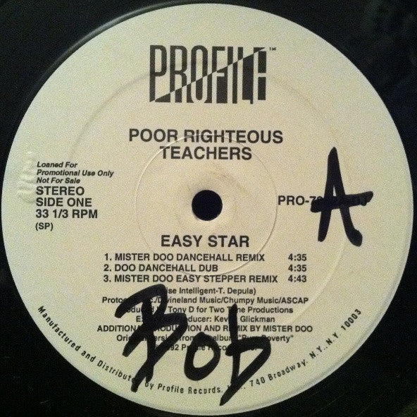 Poor Righteous Teachers : Easy Star (12", Promo)