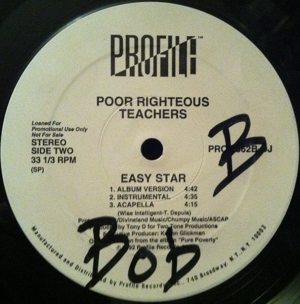 Poor Righteous Teachers : Easy Star (12", Promo)