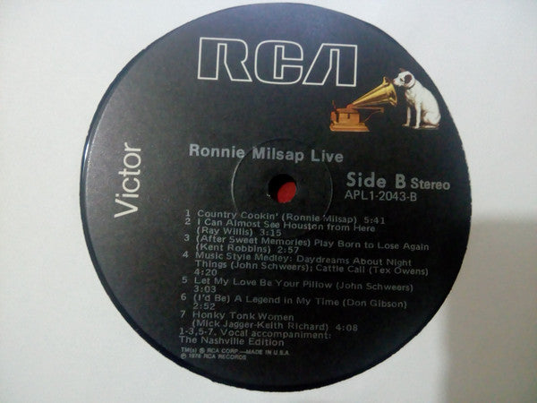Ronnie Milsap : Live (LP, Album, Ind)