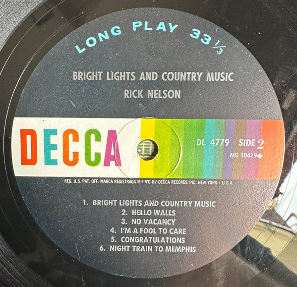 Ricky Nelson (2) : Bright Lights And Country Music  (LP, Album, Mono)
