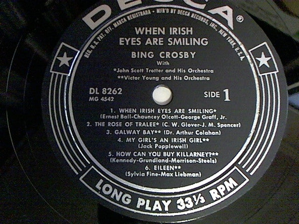 Bing Crosby : When Irish Eyes Are Smiling (LP, Album)