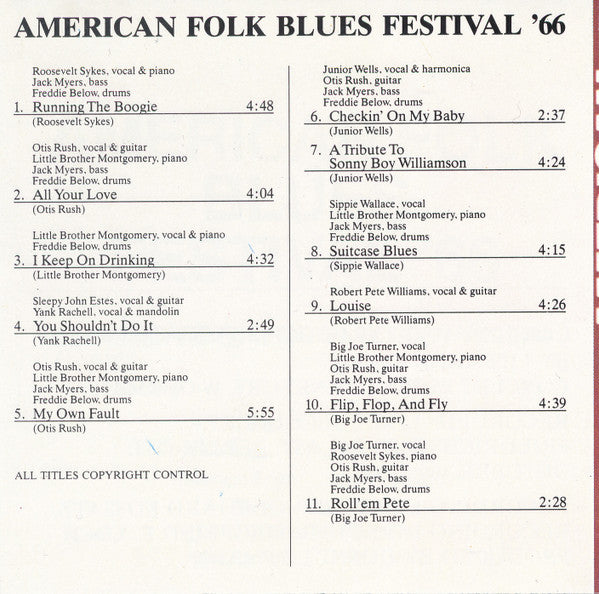 Various : American Folk Blues Festival '66 (CD, Comp)