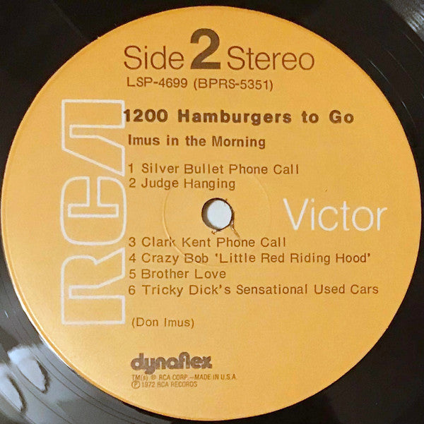 Imus In The Morning : 1200 Hamburgers To Go (LP, Album, Hol)