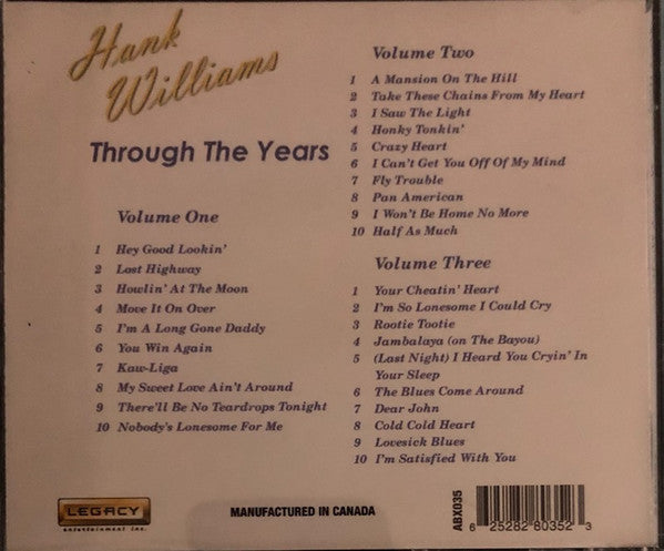 Hank Williams : Through The Years (3xCD, Comp)