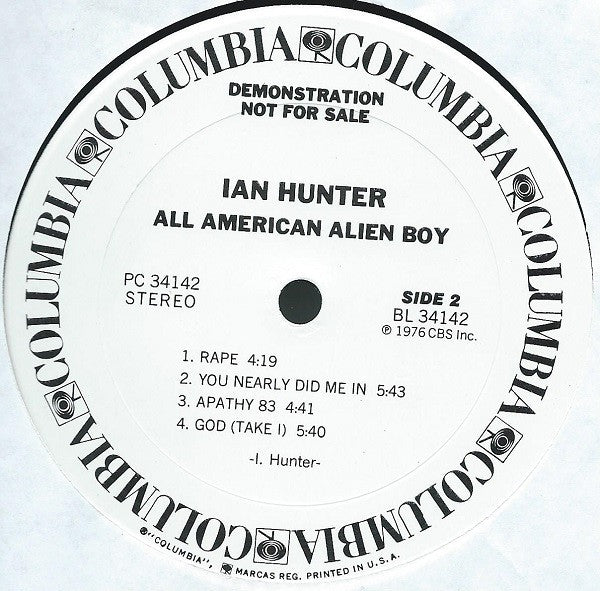 Ian Hunter : All American Alien Boy (LP, Album, Promo)