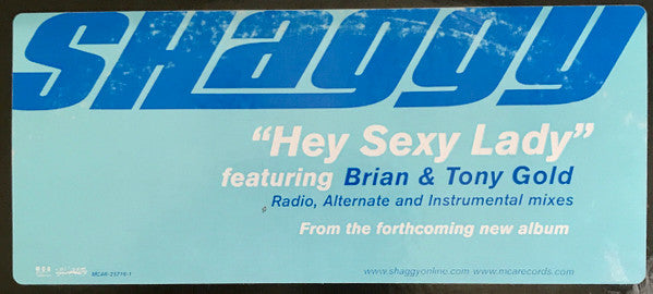Shaggy Featuring Brian & Tony Gold : Hey Sexy Lady (12", Promo)