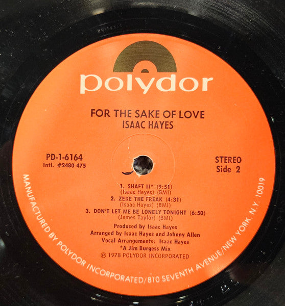 Isaac Hayes : For The Sake Of Love (LP, Album, Pin)