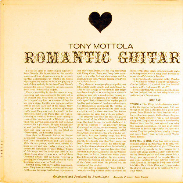 Tony Mottola : Romantic Guitar (LP, Album, Gat)