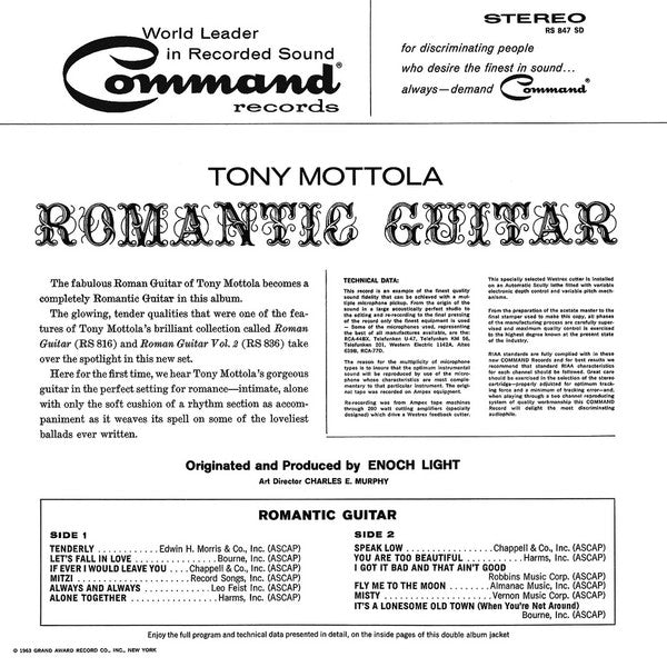 Tony Mottola : Romantic Guitar (LP, Album, Gat)