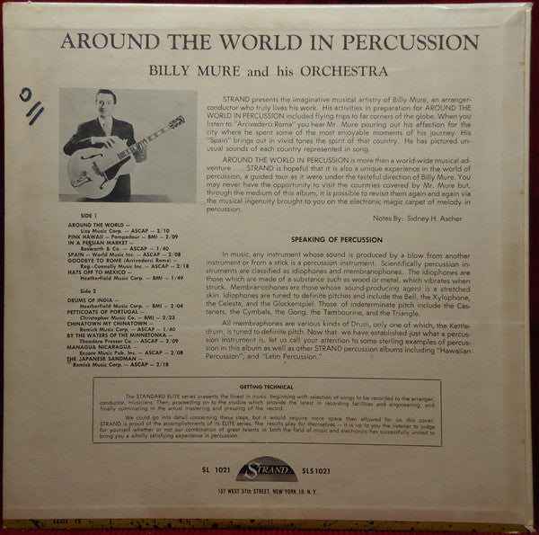 Billy Mure & His Orchestra* : Around The World In Percussion (LP, Album)