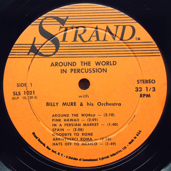 Billy Mure & His Orchestra* : Around The World In Percussion (LP, Album)