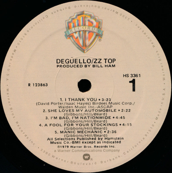 ZZ Top : Degüello (LP, Album, Club, RCA)