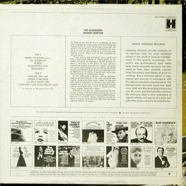 Johnny Horton : The Legendary Johnny Horton (LP, Album)