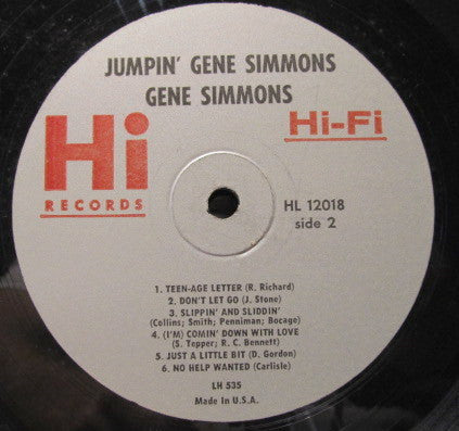 Gene Simmons (2) : Jumpin' Gene Simmons (LP, Album, Mono)