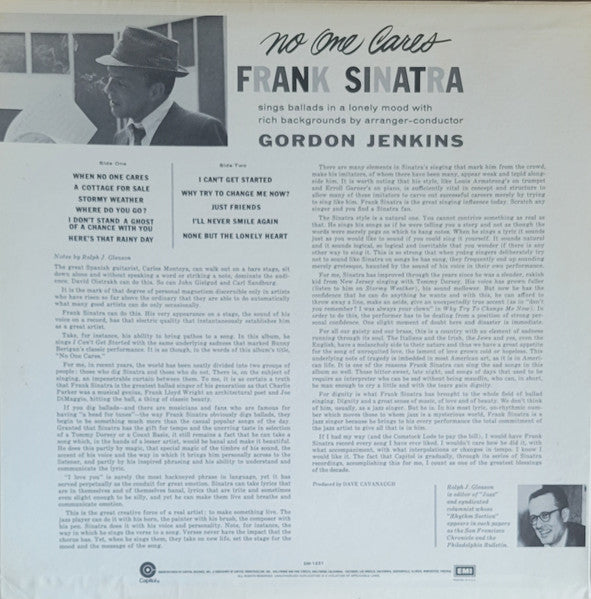 Frank Sinatra : No One Cares (LP, Album, RE)