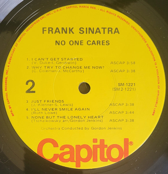 Frank Sinatra : No One Cares (LP, Album, RE)