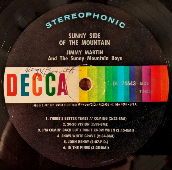 Jimmy Martin And The Sunny Mountain Boys : Sunny Side Of The Mountain (LP, Album)