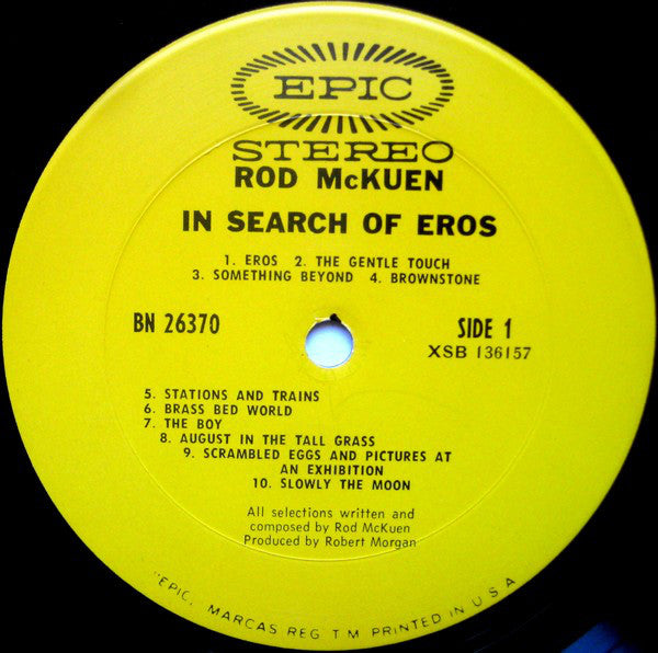 Rod McKuen : In Search Of Eros (LP, Album, Ter)