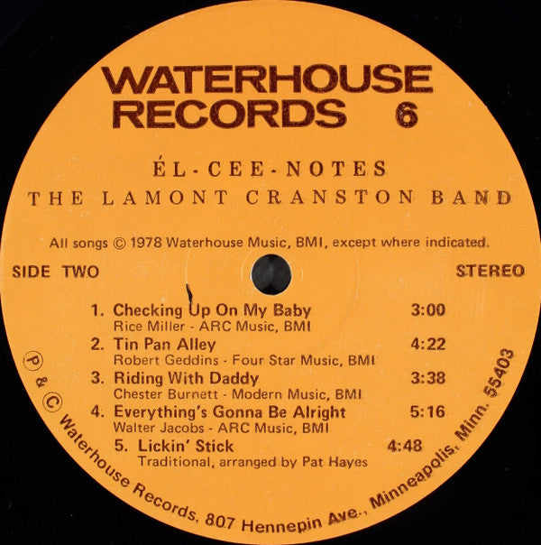 The Lamont Cranston Band* : El-Cee-Notes (LP, Album)