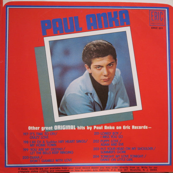 Paul Anka : Lonely Boy / I Miss You So (7", RE)