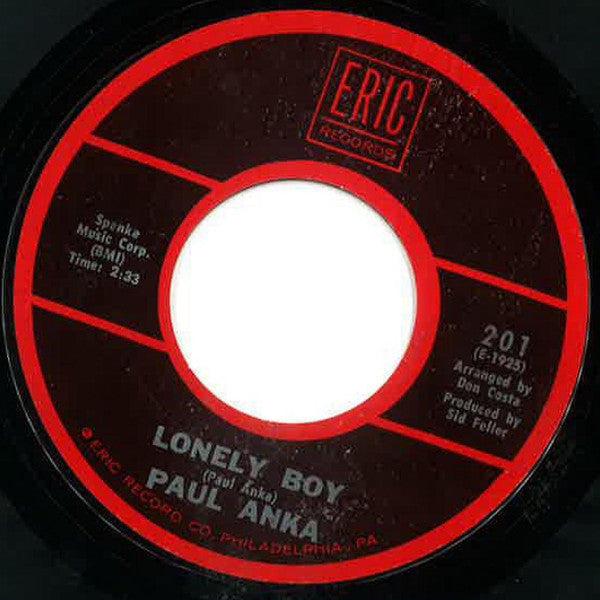 Paul Anka : Lonely Boy / I Miss You So (7", RE)