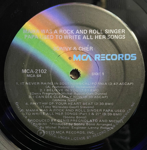 Sonny & Cher : Mama Was A Rock And Roll Singer Papa Used To Write All Her Songs (LP, Album, Club, RE)