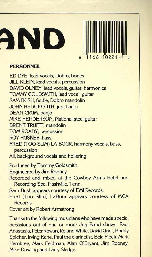 Nashville Jug Band Featuring Ed Dye : Nashville Jug Band (LP, Album)