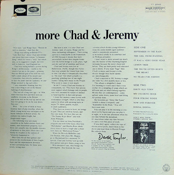 Chad & Jeremy : More Chad & Jeremy (LP, Comp, Mono, Scr)