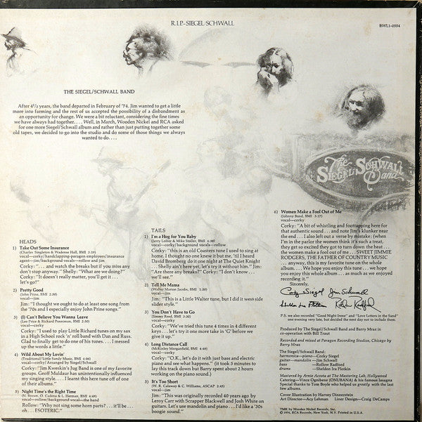 The Siegel-Schwall Band : R.I.P. Siegel/Schwall (LP, Album)