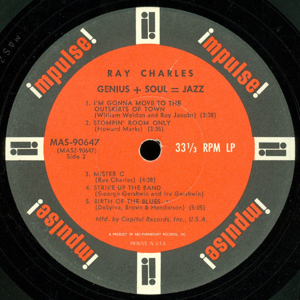 Ray Charles : Genius + Soul = Jazz (LP, Album, Mono, Club, Jac)