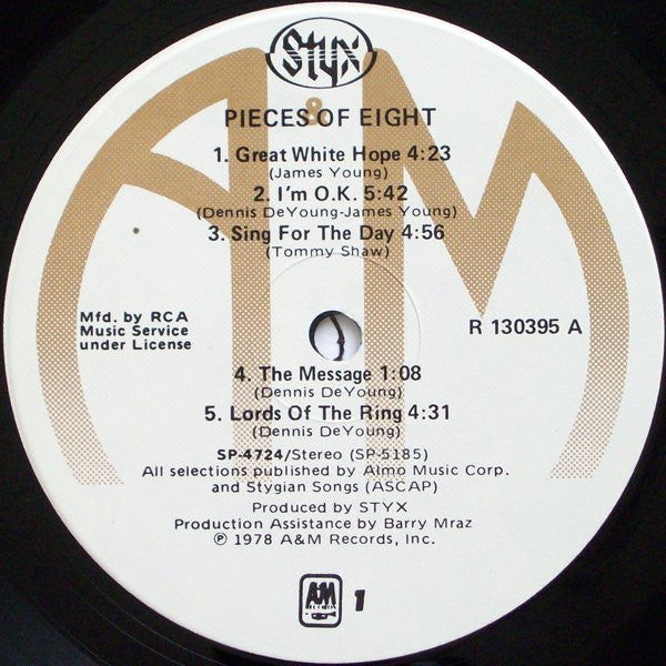 Styx : Pieces Of Eight (LP, Album, Club)