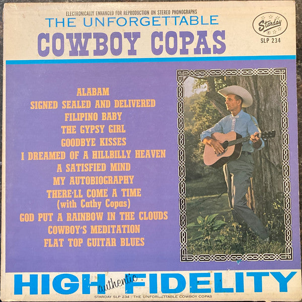 Cowboy Copas : The Unforgettable Cowboy Copas (LP, Comp, Club, Jac)