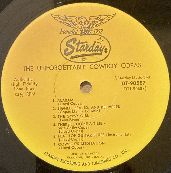 Cowboy Copas : The Unforgettable Cowboy Copas (LP, Comp, Club, Jac)
