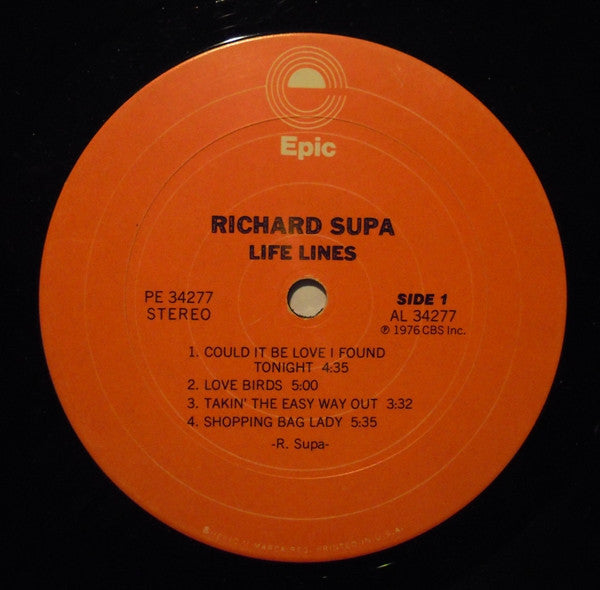 Richard Supa : Life Lines (LP, Album, Pit)