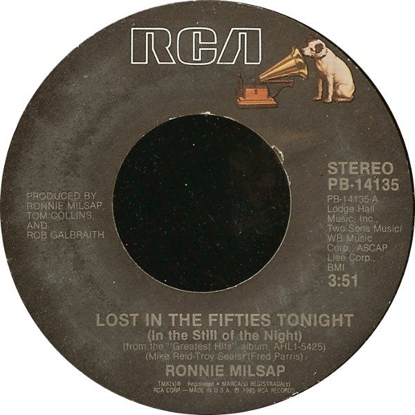 Ronnie Milsap : Lost In The Fifties Tonight (In The Still Of The Night) (7", Styrene, Ind)